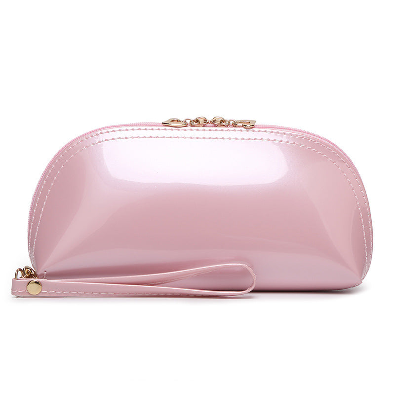 Patent Leather Clutch Bag Women's Cosmetic Bag Korean Style Mini Clutch Banquet Coin Purse Mobile Phone Shell Lipstick Zipper Small Bag