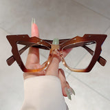 Hip-Hop Style Butterfly Frame Anti-Blue Light Glasses – Trendy Non-Degree Eyewear
