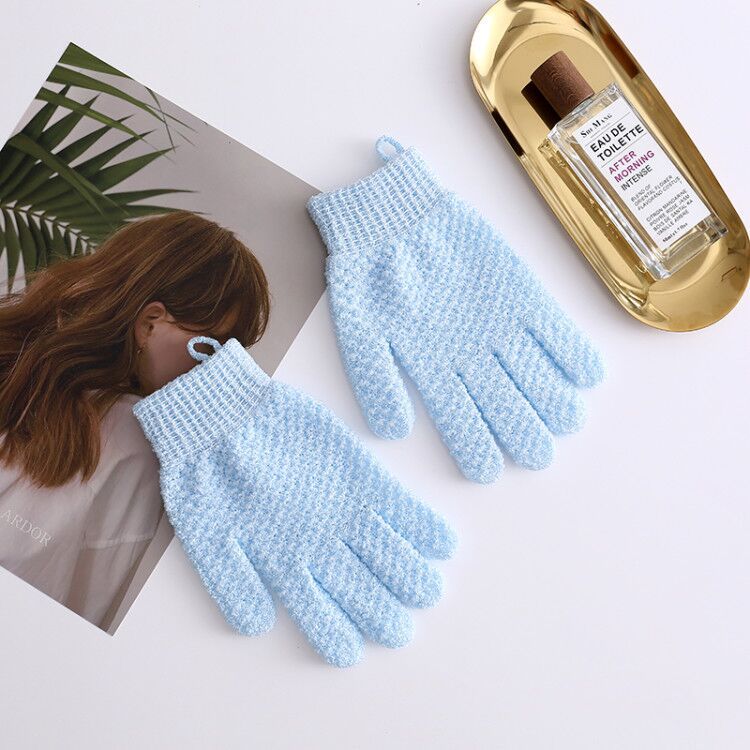 Factory direct supply creative five-finger jacquard bath rub back bath frosted gloves double-sided bath towel