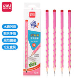 Deli elementary school student non-toxic hole pencil first grade kindergarten hb thick rod 2b hole pen triangle Rod wholesale