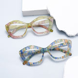 2025 Cross-Border New Asymmetrical Marble Pattern Anti-Blue Light Flat Mirror European and American Fashion Plain Glasses Frame