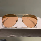 2025新款时尚金属双梁蛤蟆墨镜潮流素颜街拍百搭太阳眼镜男女同款