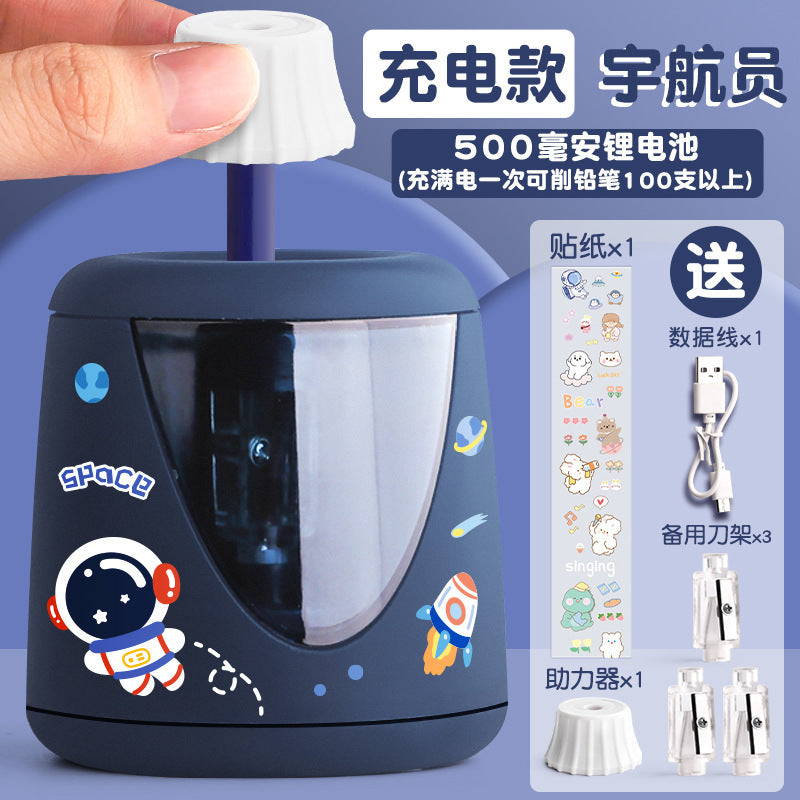 True Color Pencil Sharpener, Automatic Pencil Sharpener, Special Electric Pencil Sharpener for Children and Primary School Students, Rechargeable Pencil Sharpener