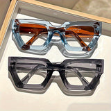 New Cross-Border Y2K Millennium Fashion Thick Square Frame Glasses for Men, European and American Ins Trend, Daily Anti-Blue Light Non-Prescription Glasses for Women