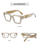 Marble Pattern Square Sunglasses with Blue Light Protection | Oversized Unisex Frame