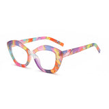 2025 Cross-Border New Asymmetrical Marble Pattern Anti-Blue Light Flat Mirror European and American Fashion Plain Glasses Frame