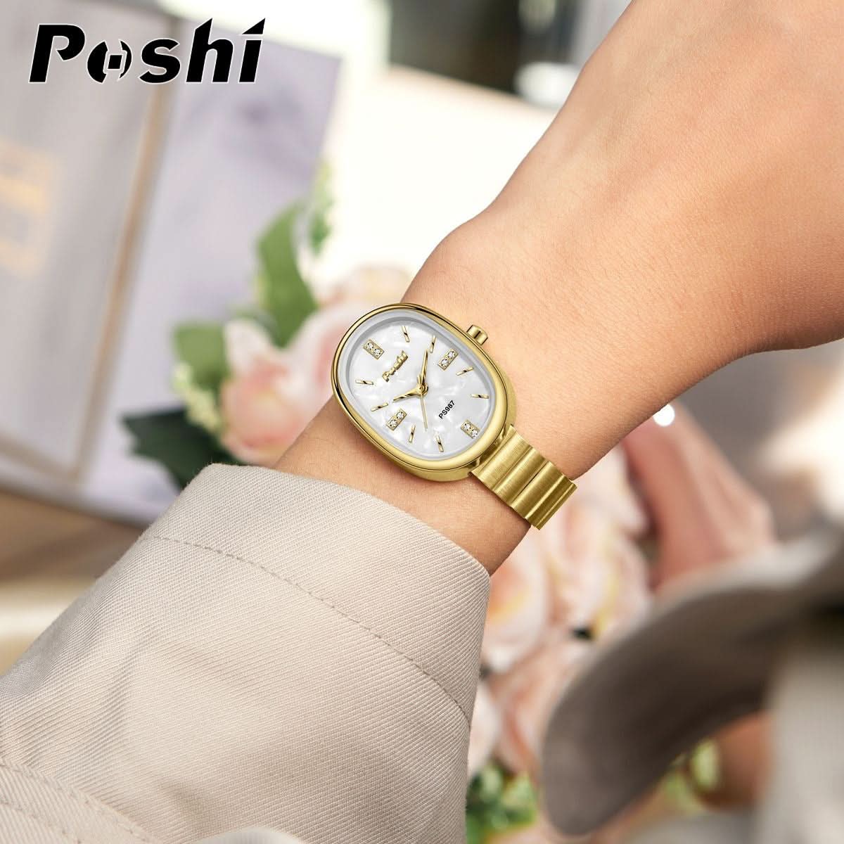 POSHI Women's Elegant Steel Quartz Watch