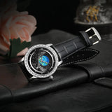 Forsining Men’s Mechanical Watch with Rotating Starry Sky Dial – Waterproof Fashion Timepiece