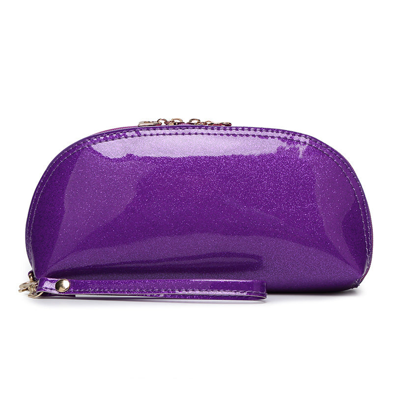 Patent Leather Clutch Bag Women's Cosmetic Bag Korean Style Mini Clutch Banquet Coin Purse Mobile Phone Shell Lipstick Zipper Small Bag