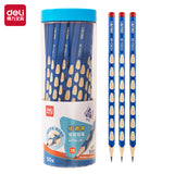 Deli elementary school student non-toxic hole pencil first grade kindergarten hb thick rod 2b hole pen triangle Rod wholesale