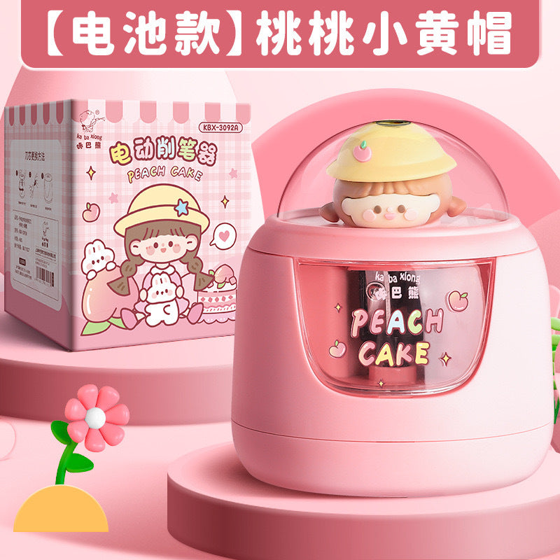 Carba bear electric pencil sharpener pencil sharpener for primary school students pencil sharpener pencil sharpener high color value ins