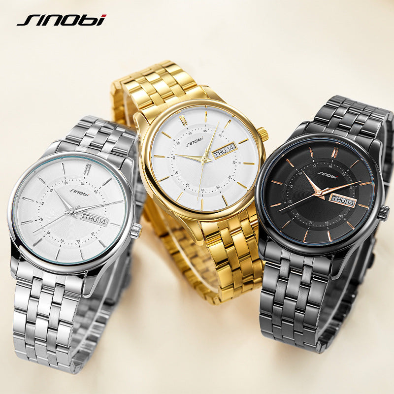 Sinobi Women's Quartz Watch with Calendar – Waterproof Stainless Steel Fashion Timepiece