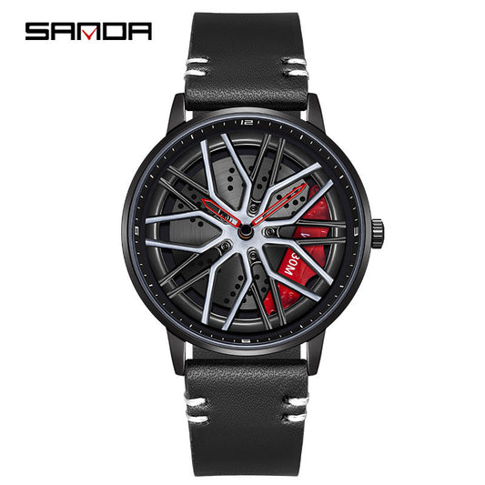 Sanda Classic Men’s Quartz Watch – Leather Strap, 30M Waterproof, Business Design