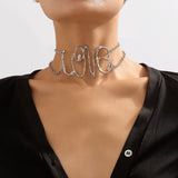 LOVE Letter Pendant Necklace – Trendy Hip-Hop Statement Jewelry for Women