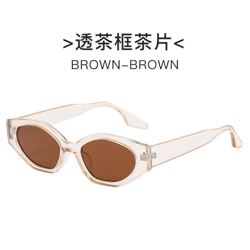 New European and American cross-border fashion sunglasses European and American personality color matching small frame cat eye sunglasses female sunglasses