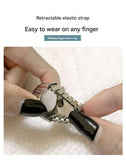 Women's Crystal Cover Ring Watch – Elegant Oval Quartz Finger Watch