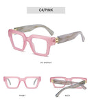 Marble Pattern Square Sunglasses with Blue Light Protection | Oversized Unisex Frame