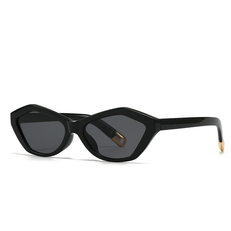 Cross-Border Exclusive Angular Cat-Eye Sunglasses Modern Retro Temple Decoration Sunglasses 2499