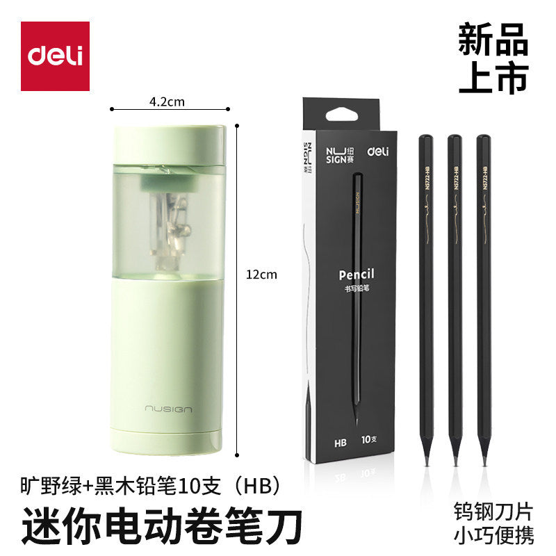 Deli Ns075 Handheld Electric Pencil Sharpener for Elementary School Students, Children's Pencil Sharpener