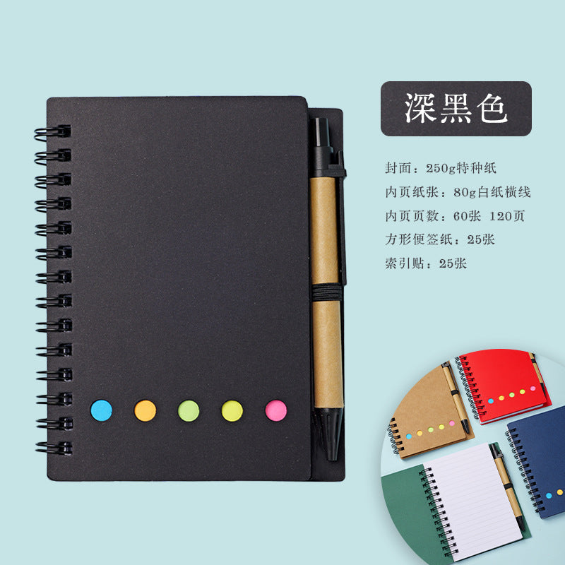 Kraft Paper Spiral Notebook with Customizable Sticky Notes, Self-Adhesive Tear-Off Memo Pads, Customizable Sticky Notes