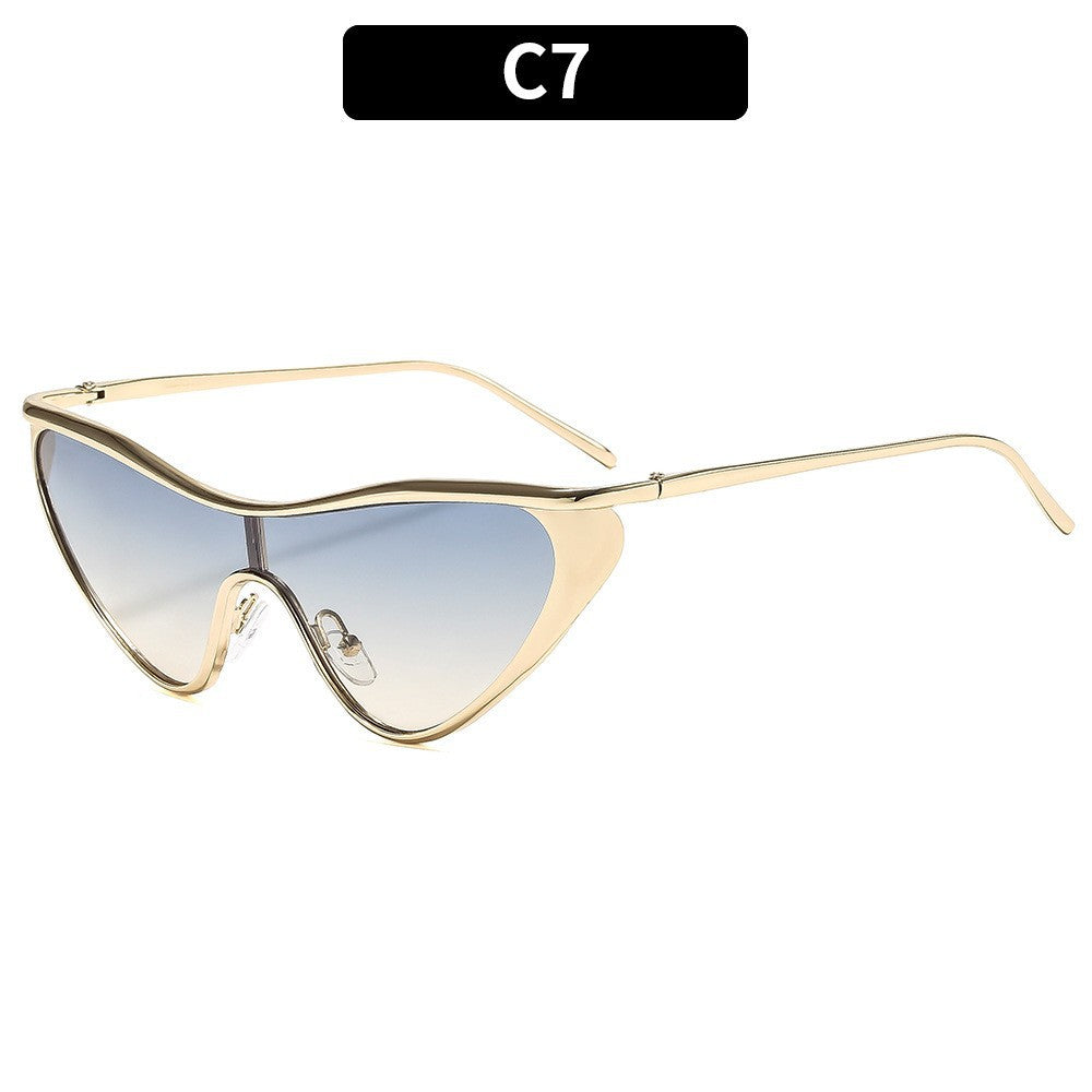 新款时尚金属大框防晒户外太阳镜跨境欧美个性墨镜女潮流太阳眼镜