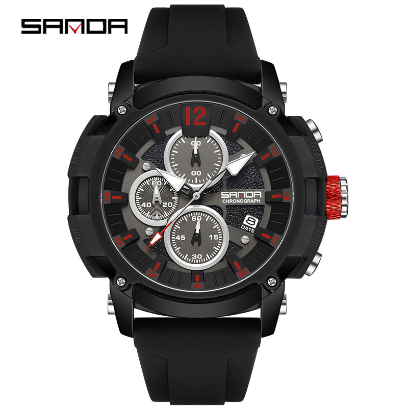 SANDA Men’s Chronograph Quartz Watch – Retro Luminous Waterproof Sports Watch