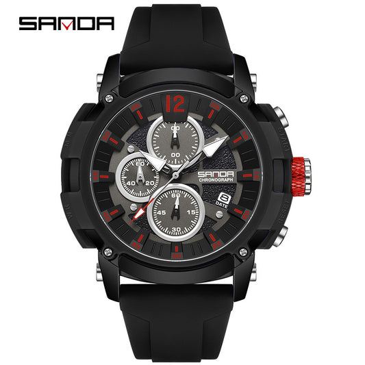 SANDA Men’s Chronograph Quartz Watch – Retro Luminous Waterproof Sports Watch
