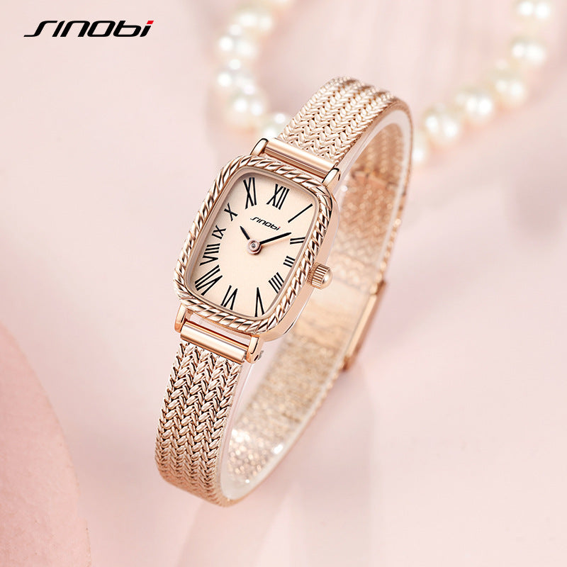Sinobi Classic Women's Quartz Watch – Waterproof Small Square Fashion Watch