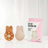 Rabbit Ear Bra Pads Strapless Self-Adhesive Silicone Invisible Bra Bunny Nipple Covers Push-Up Bra Pads Low-Cut Bust Enhancement