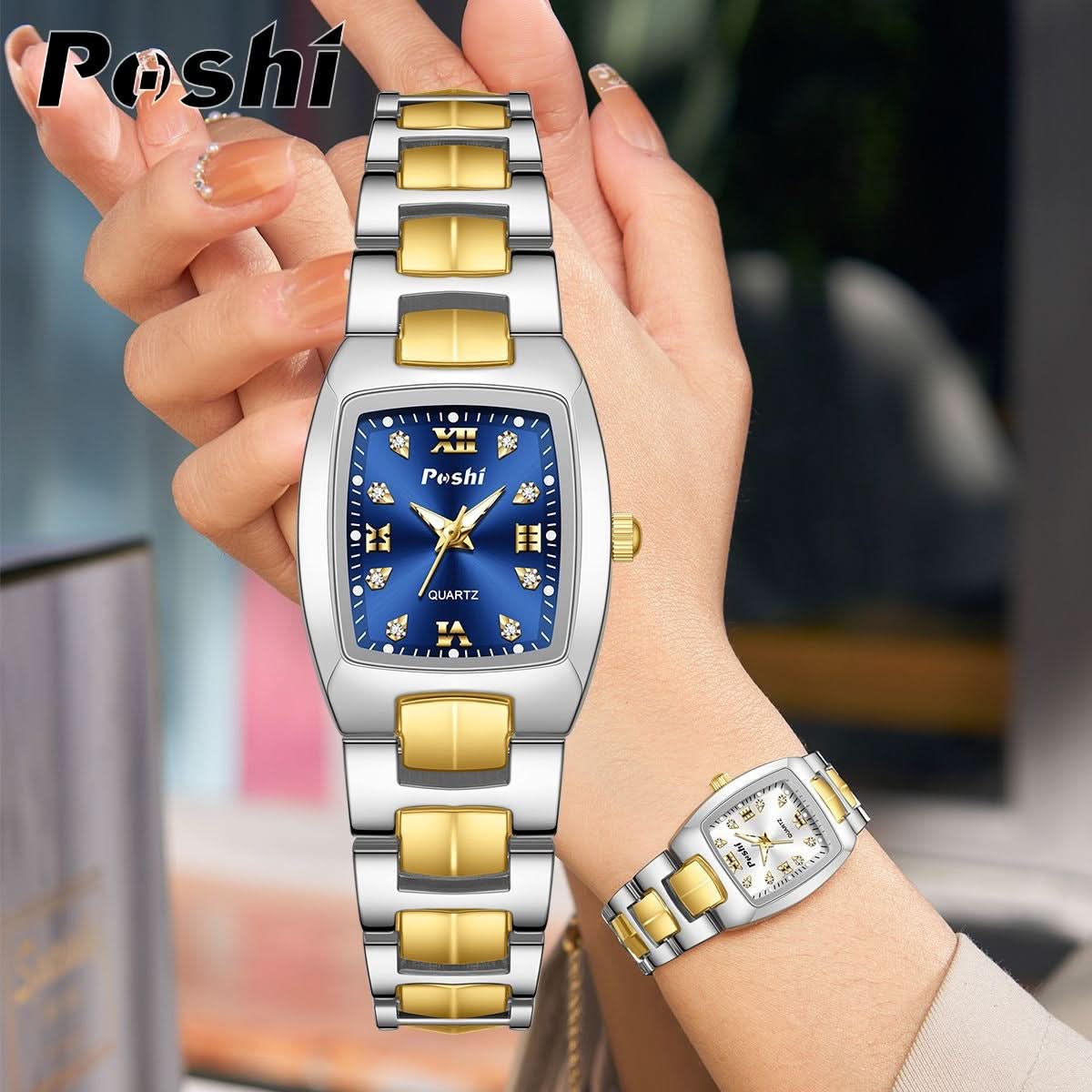 POSHI Women's Barrel-Shaped Quartz Watch