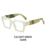 Marble Pattern Square Sunglasses with Blue Light Protection | Oversized Unisex Frame