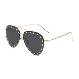 Cross-border New Toad Glasses Rivet Lens Fashion Sunglasses Internet Celebrator Same Style European and American Style Retro Trend Sunglasses