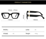 Marble Pattern Square Sunglasses with Blue Light Protection | Oversized Unisex Frame