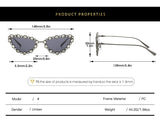 Cat-Eye Rhinestone Sunglasses – UV400 Metal Geometric Street Style Shades for Women