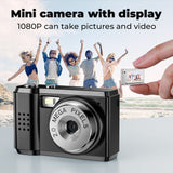 Mini Retro Digital Camera with Wide-Angle Lens – 1080P CCD Video, Compact SLR Style