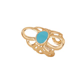 Retro Compass Ring for Women– Vintage Alloy Ring in Blue, Black & Burgundy