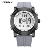 SINOBI Men's Digital Sports Watch – Dual Display, Calendar & Waterproof Silicone Strap