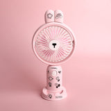 Household Desktop Mini Fan USB Charging Cartoon Small Fan Portable Student Gift Practical Handheld Fan