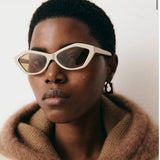 Cross-Border Exclusive Angular Cat-Eye Sunglasses Modern Retro Temple Decoration Sunglasses 2499
