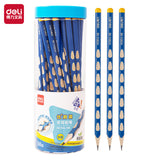 Deli elementary school student non-toxic hole pencil first grade kindergarten hb thick rod 2b hole pen triangle Rod wholesale