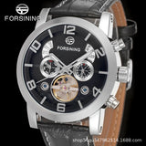 FORSINING Men’s Tourbillon Mechanical Watch – Multi-Function Leather Strap Timepiece