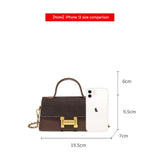 Women’s Elegant Small Square Handbag – H-Buckle Shoulder & Crossbody Bag