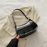 Korean Style Shoulder Bag – Small Square PU Handbag for Women, Zipper Closure