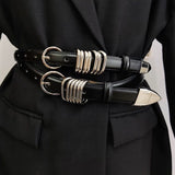 Homemade Metal Belt, Fashionable Korean Style Women's Versatile Belt, Black Niche Design, High-end Decorative Jeans Belt