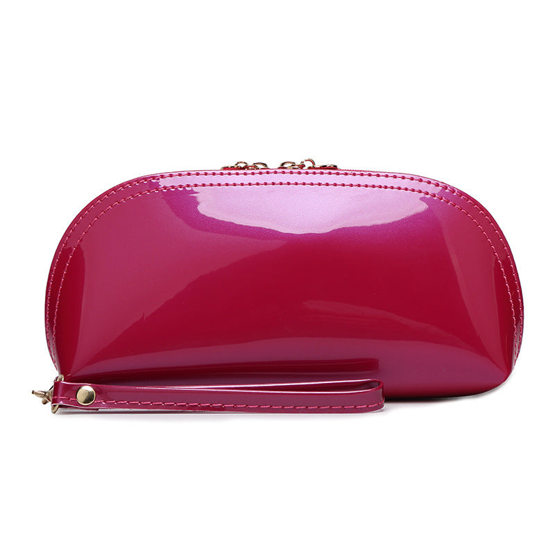 Patent Leather Clutch Bag Women's Cosmetic Bag Korean Style Mini Clutch Banquet Coin Purse Mobile Phone Shell Lipstick Zipper Small Bag