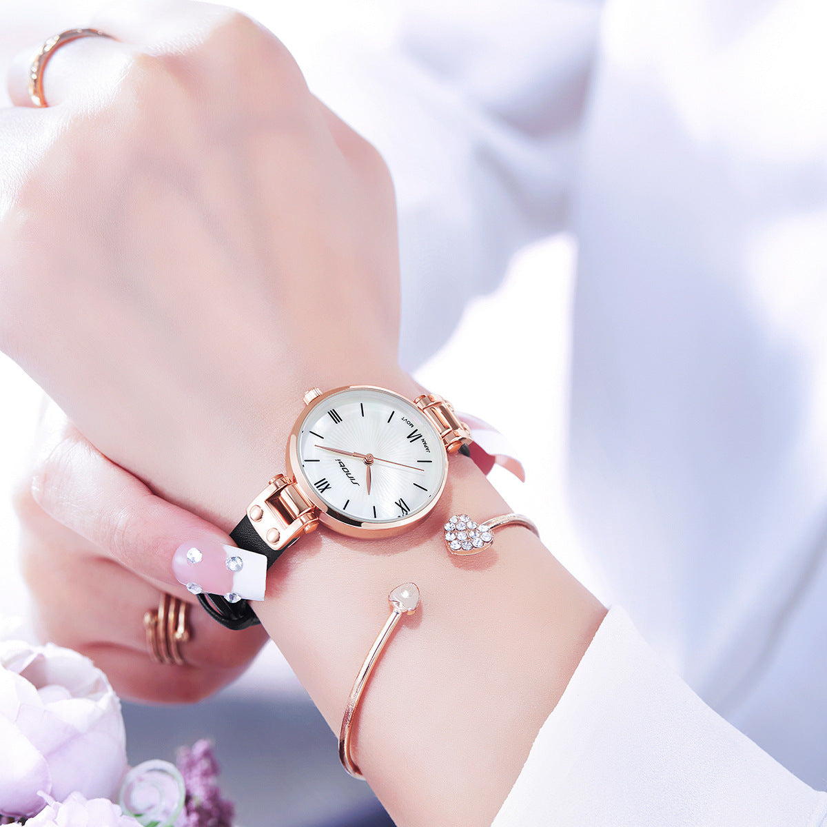 Sinobi Women's Quartz Mesh Watch – Waterproof Fashion Timepiece