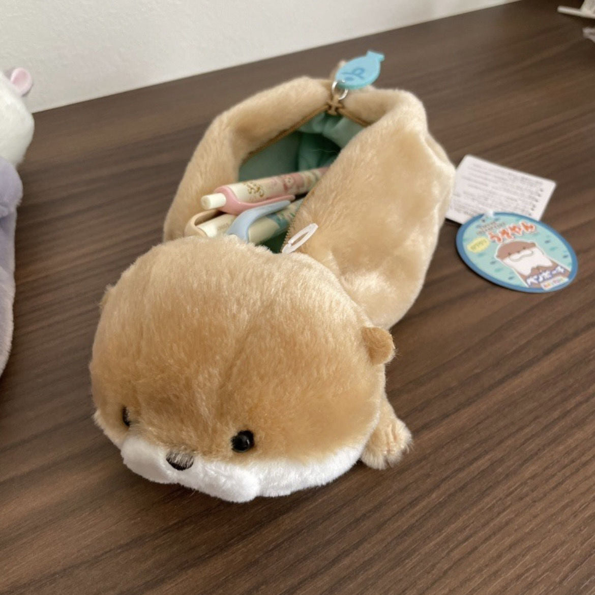 Ins Style Cute Plush Peter Rabbit Doll Pencil Bag Preppy Style Soft Cute Healing Animal Stationery Cosmetics Bag