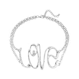 LOVE Letter Pendant Necklace – Trendy Hip-Hop Statement Jewelry for Women