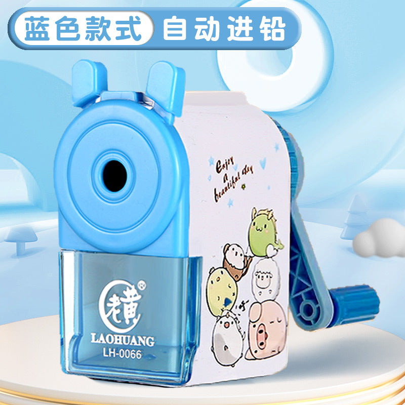 Kulomi Pencil Sharpener Primary School Student Pencil Sharpener Hand-cranked Automatic Pencil Sharpener Durable Pencil Sharpener