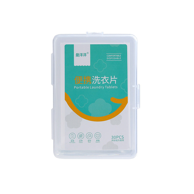 Portable Laundry Tablets Boxed Laundry Bubble Paper Long-Lasting Fragrance Laundry Cleaning Tablets Travel Size Decontamination Laundry Detergent